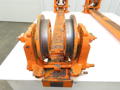 Cleveland Tramrail Bridge Crane 52" Stop Bar ES Idler Heads WA 5"Wheels Set of 2