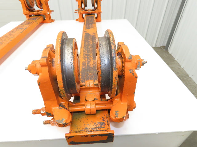 Cleveland Tramrail Bridge Crane 52" Stop Bar ES Idler Heads WA 5"Wheels Set of 2