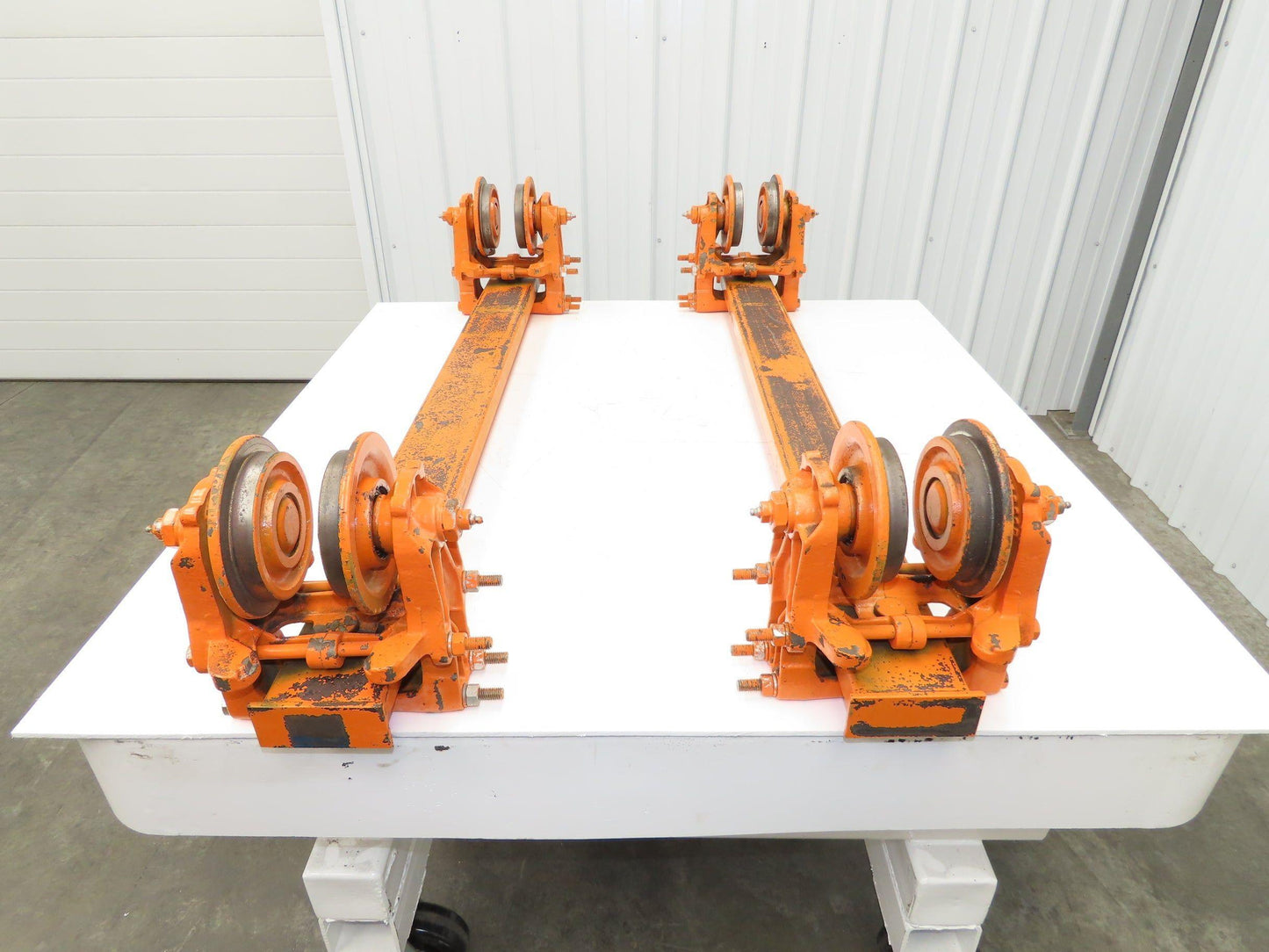 Cleveland Tramrail Bridge Crane 52" Stop Bar ES Idler Heads WA 5"Wheels Set of 2