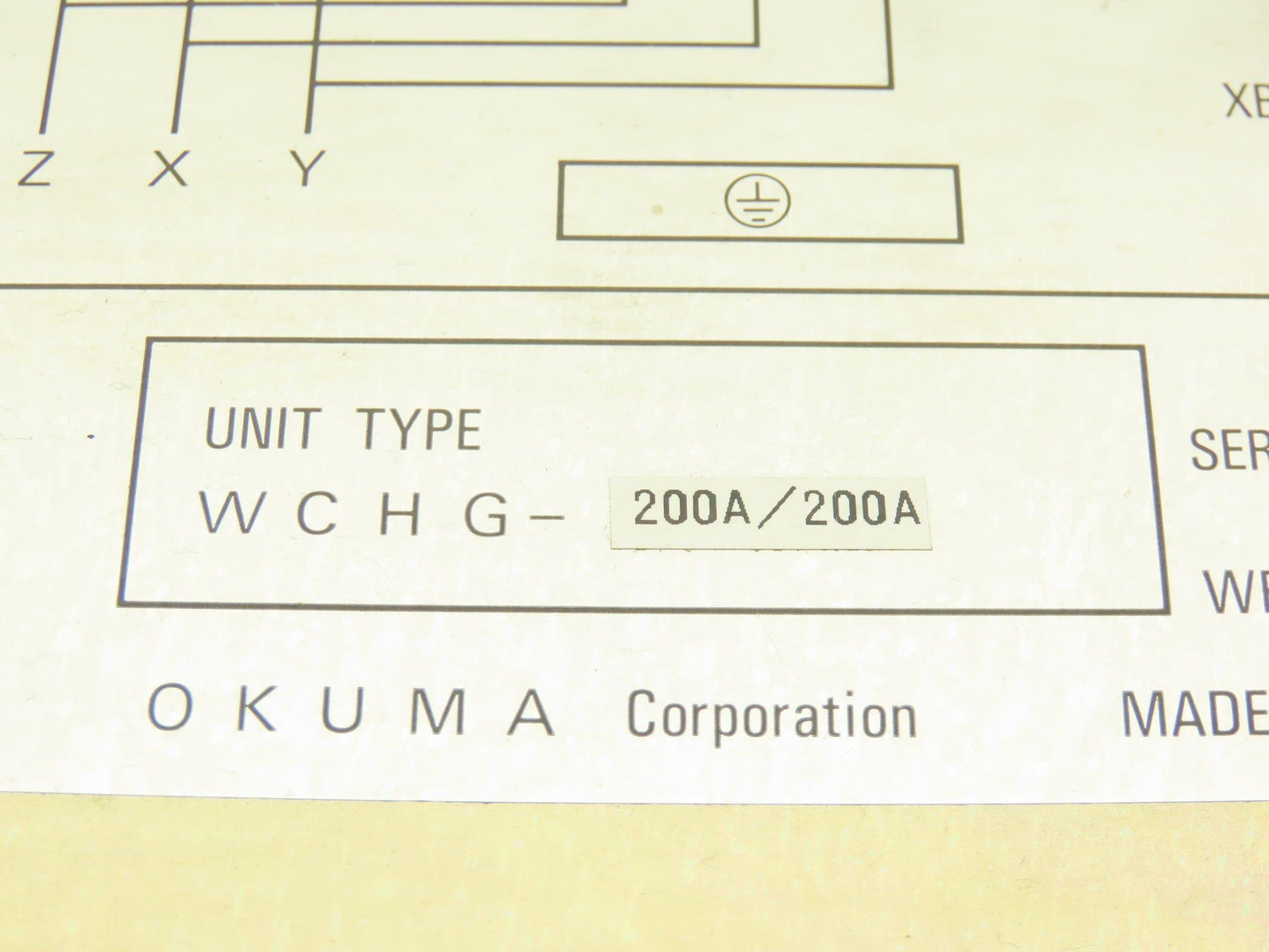 Okuma WCHG-200A/200A Spindle Motor Winding Change Over Unit 120V Coil