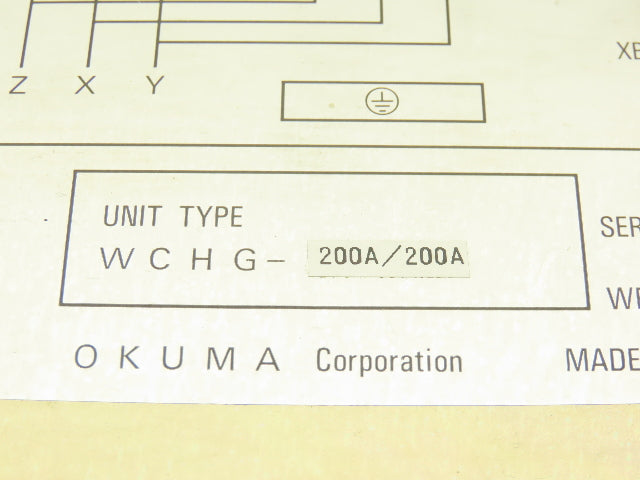 Okuma WCHG-200A/200A Spindle Motor Winding Change Over Unit 120V Coil