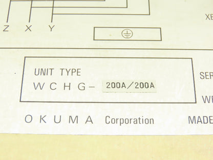Okuma WCHG-200A/200A Spindle Motor Winding Change Over Unit 120V Coil