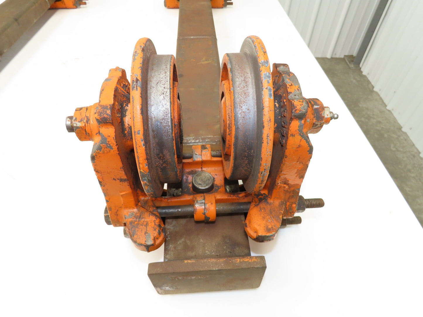 Cleveland Tramrail Bridge Crane 46" Stop Bar ES Idler Heads WA 5"Wheels Set of 2