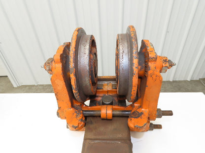 Cleveland Tramrail Bridge Crane 46" Stop Bar ES Idler Heads WA 5"Wheels Set of 2