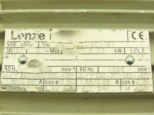 Lenze GST04-1MVCR-063-32 Inline Gearmotor 7.18 Reducer .25kw 234rpm 230/460V