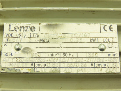 Lenze GST04-1MVCR-063-32 Inline Gearmotor 7.18 Reducer .25kw 234rpm 230/460V