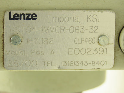 Lenze GST04-1MVCR-063-32 Inline Gearmotor 7.18 Reducer .25kw 234rpm 230/460V