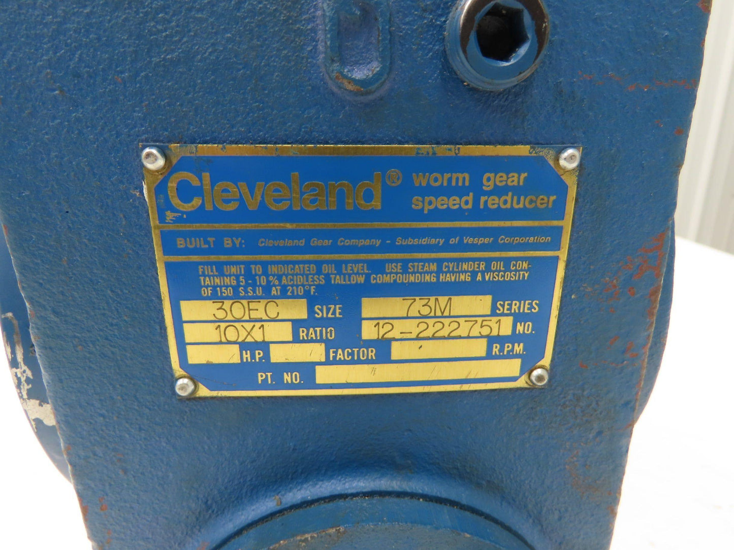 Cleveland 30EC 73M Gearbox 10:1 Reducer 5Hp 175rpm LH Slotted Adapter Output