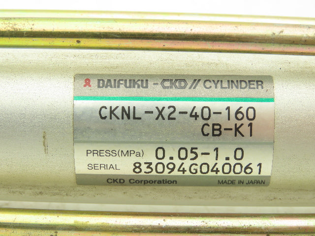 CKD CKNL-X2-40-160 Pneumatic Air Cylinder 40mm Bore 160mm Stroke 145psi
