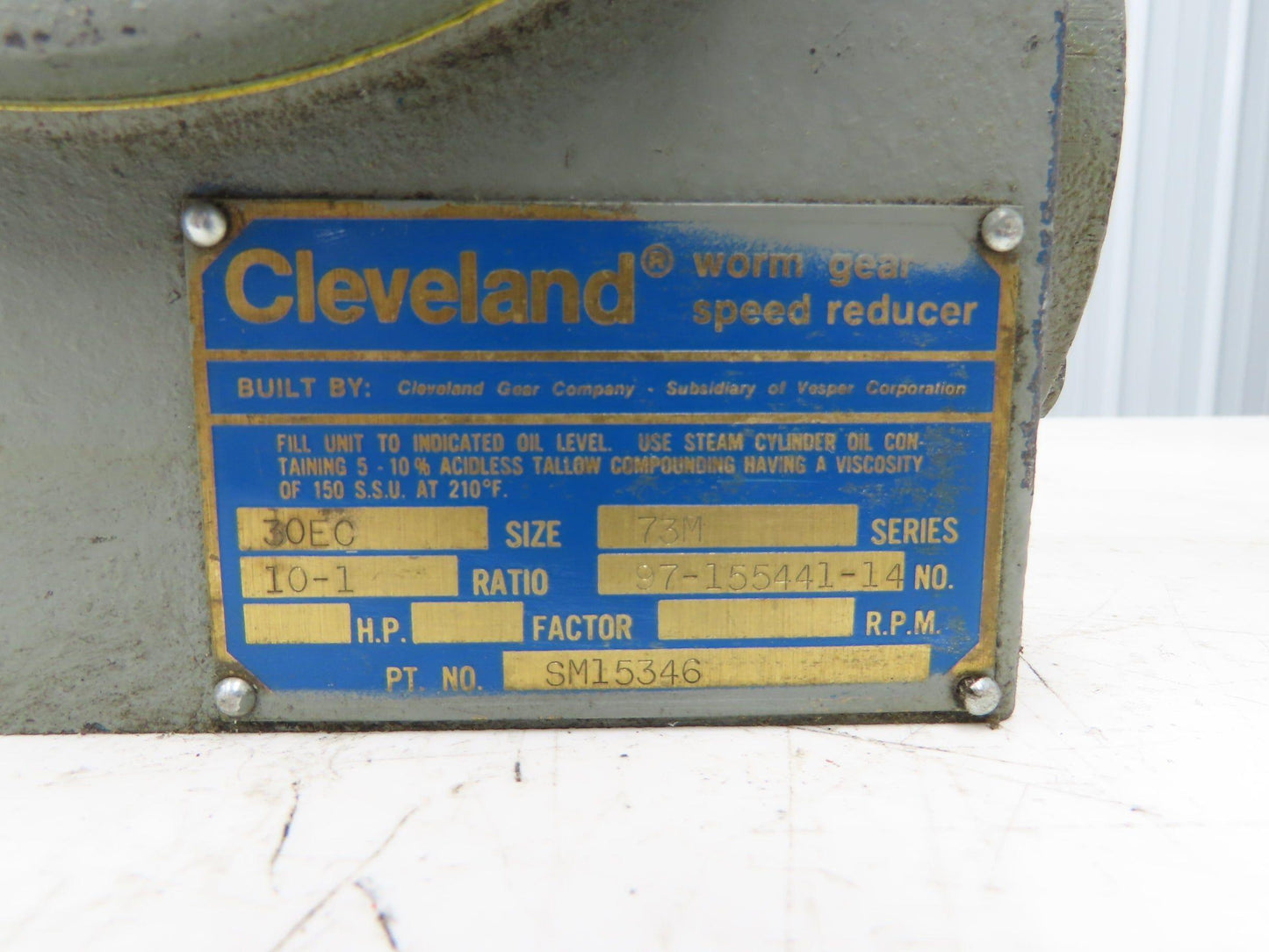 Cleveland 30EC 73M Gearbox 10:1 Reducer 5Hp 175rpm LH Slotted Adapter Output