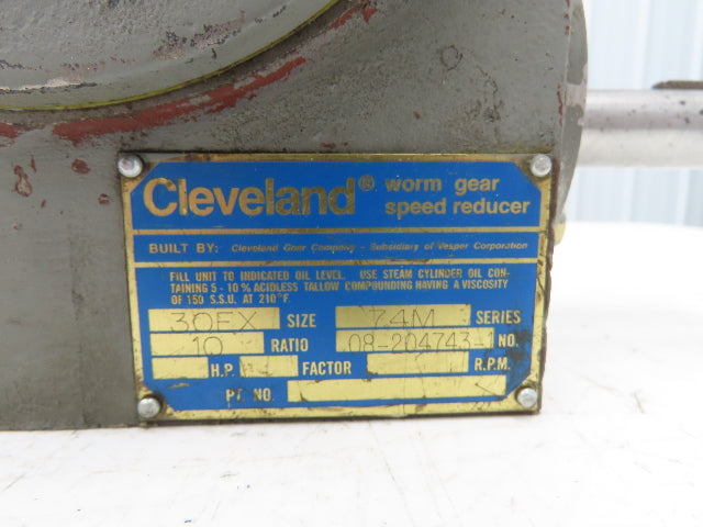Cleveland 30EX 74M Gearbox 10:1 Reducer 175rpm Dual Input Slotted Adapter Output