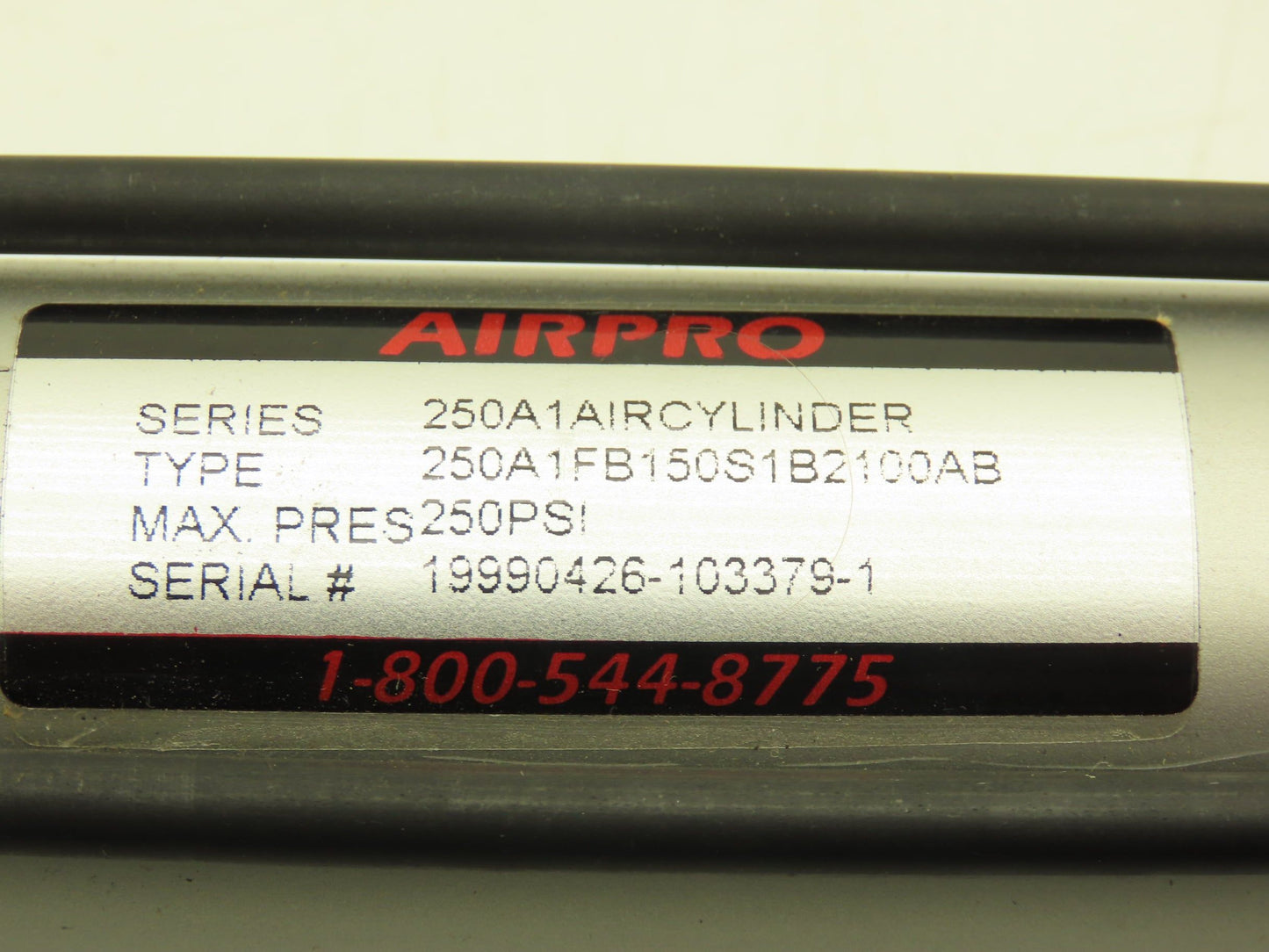 Airpro 250A1FB150S1B2100AB Pneumatic Air Cylinder 1.5" Bore 21" Stroke 250psi