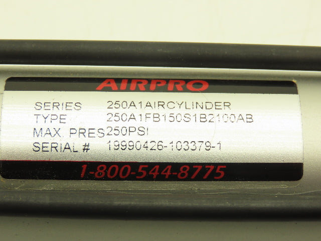 Airpro 250A1FB150S1B2100AB Pneumatic Air Cylinder 1.5" Bore 21" Stroke 250psi