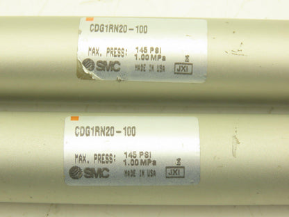 SMC CDG1RN20-100 Pneumatic Air Cylinder 20mm Bore 100mm Stroke 145psi Lot of 2