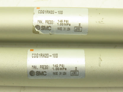 SMC CDG1RN20-100 Pneumatic Air Cylinder 20mm Bore 100mm Stroke 145psi Lot of 2