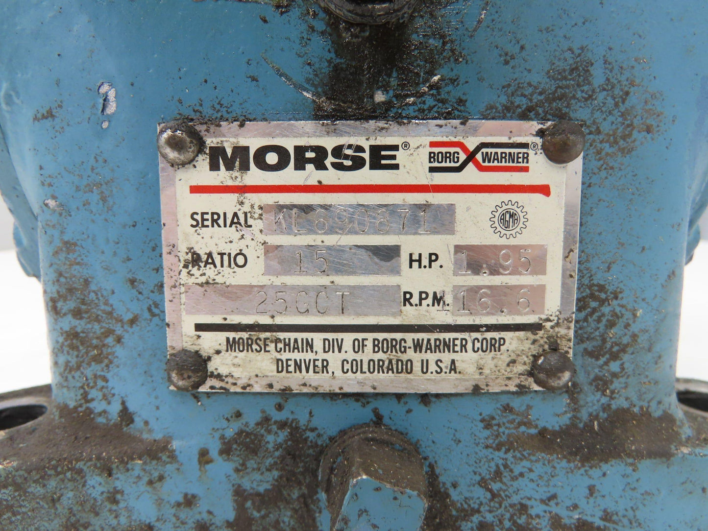 Baldor VM3157 Gearmotor 15:1 Morse Reducer 2Hp 115rpm Dual Output 230/460V 3PH