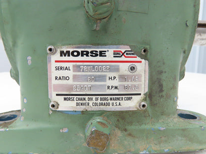 Dayton 3N266 Gearmotor 20:1 Morse Reducer 2Hp 86rpm Dual Output 230/460V 3PH 56C