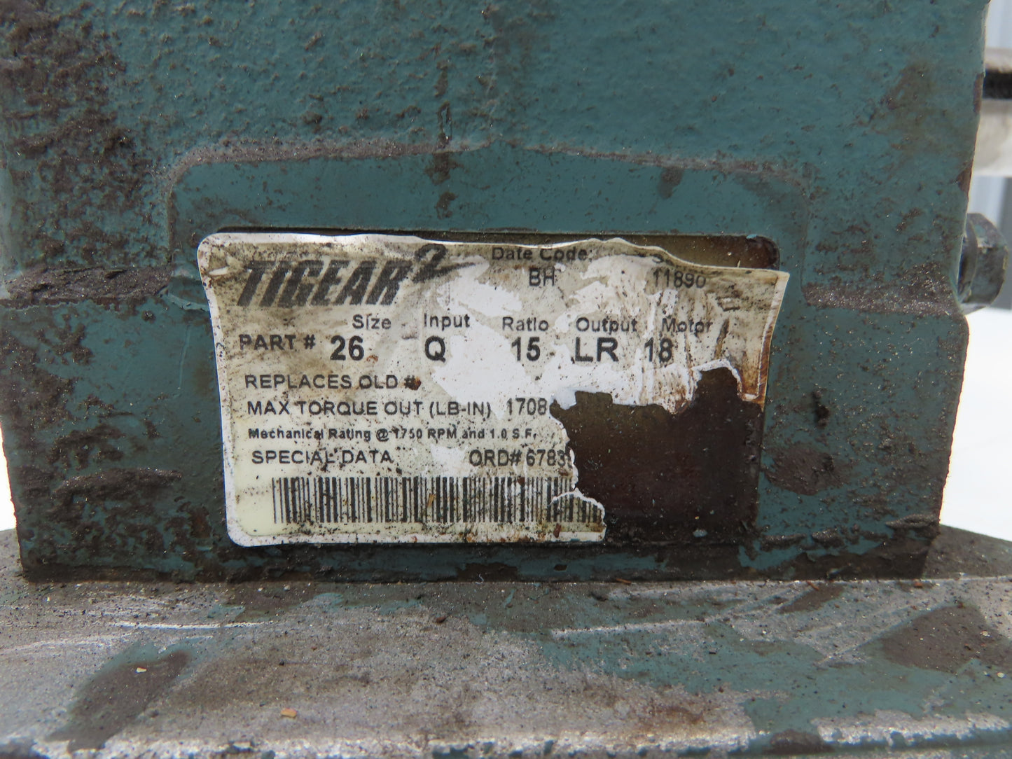 Baldor VM3611T Gearmotor 15:1 Tigear Reducer 3Hp 115rpm Dual Output 230/460V 3PH