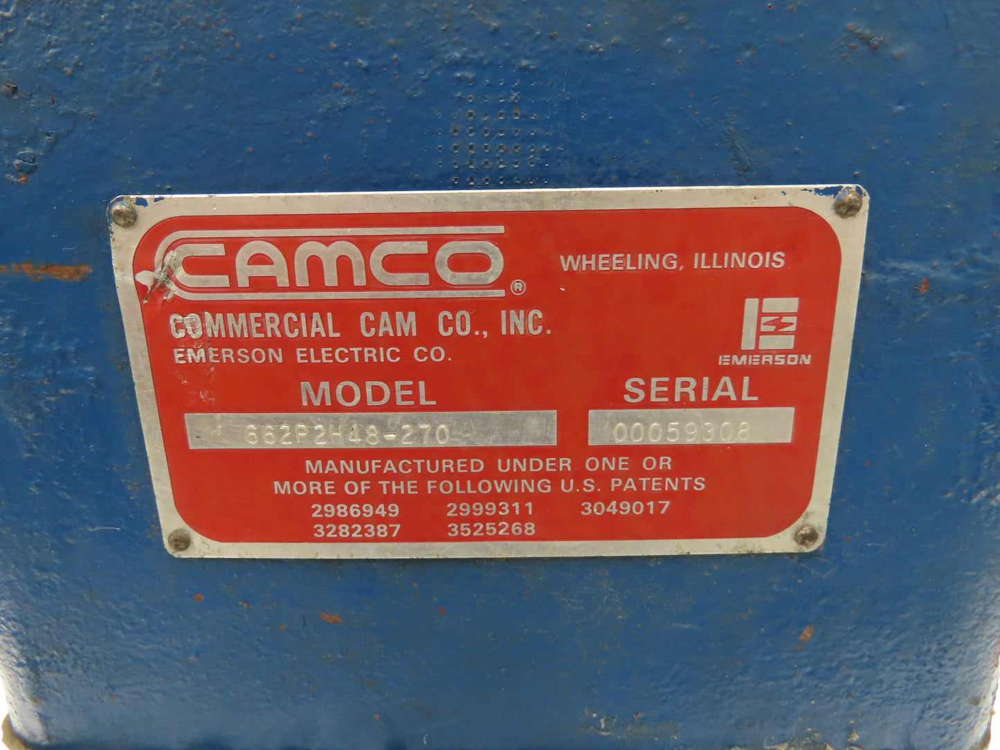 Emerson Camco 662P2H48-270 Parallel Rotary Index Drive 2-Stop  -No Gearbox-