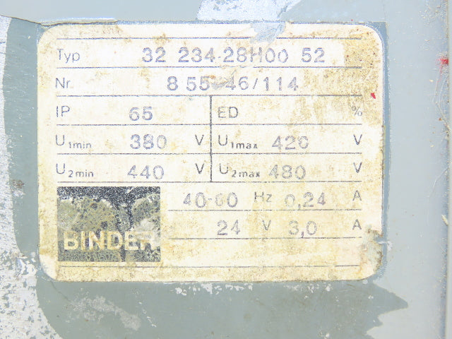 Binder 32 234 28H00 52 72 105-16 C 1 Electromagnetic Brake For Servo Motor 24V