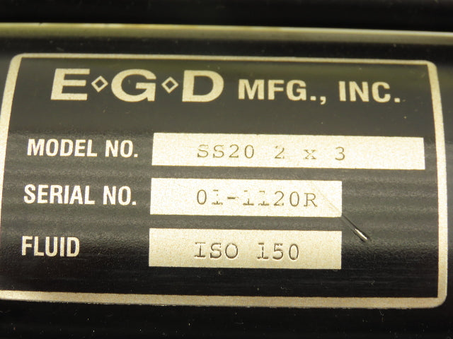 E.G.D. SS20 Spring Return Hydraulic Shock Absorber 2" Bore 3" Stroke 47100 In-Lb