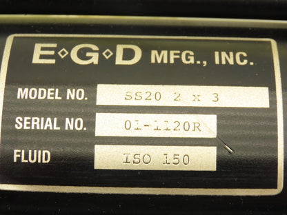 E.G.D. SS20 Spring Return Hydraulic Shock Absorber 2" Bore 3" Stroke 47100 In-Lb