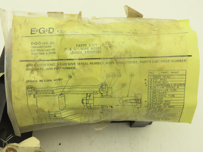 E.G.D. SS20 Spring Return Hydraulic Shock Absorber 2" Bore 3" Stroke 47100 In-Lb