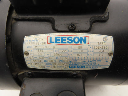 Leeson M6C17FC1B Single Phase AC Motor .5Hp 1725 RPM 115/230V 1PH D56C 110039-00