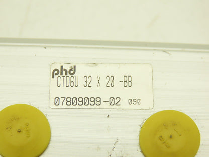 PHD Pneumatic Air Guided Cylinder 32mm Bore 20mm Stroke Non-Rotating 150psi