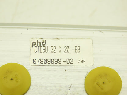 PHD Pneumatic Air Guided Cylinder 32mm Bore 20mm Stroke Non-Rotating 150psi