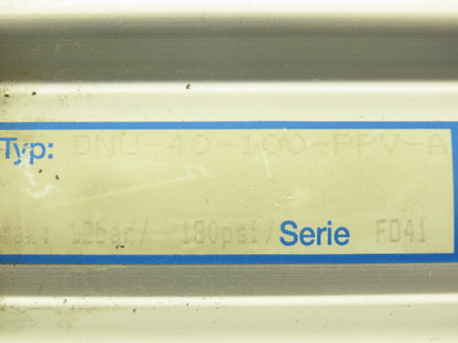Festo DNU-40-100-PPV-A Pneumatic Air Cylinder 40mm Bore 100mm Stroke 180psi