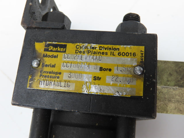Parker CCB2HLT14AC Hydraulic Cylinder 1.5" Bore 22" Stroke 3000psi
