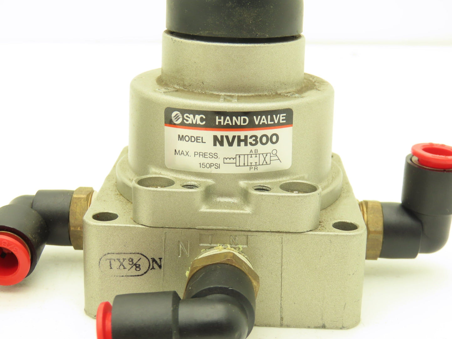 SMC NVH300 Pneumatic Rotary Hand Valve 3/8 NPT 3 Position Lot of 2