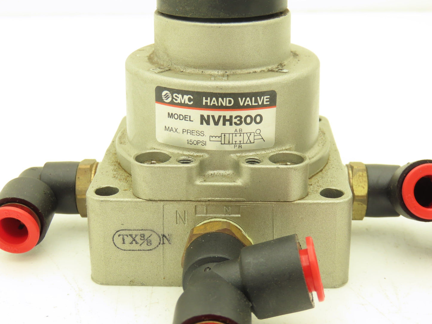 SMC NVH300 Pneumatic Rotary Hand Valve 3/8 NPT 3 Position Lot of 2