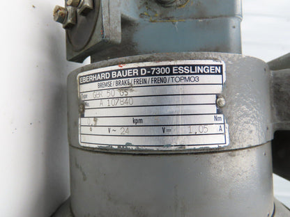 Bauer NPK830CFG00-111/200T-B-S Brake Gearmotor 165rpm 18:1 750W 85V w/Tacho