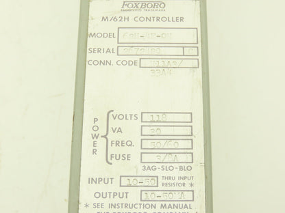 Foxboro H11A3/33A4 62H-4E-OH M/62H HMI Control Station 0 To 50 Dial