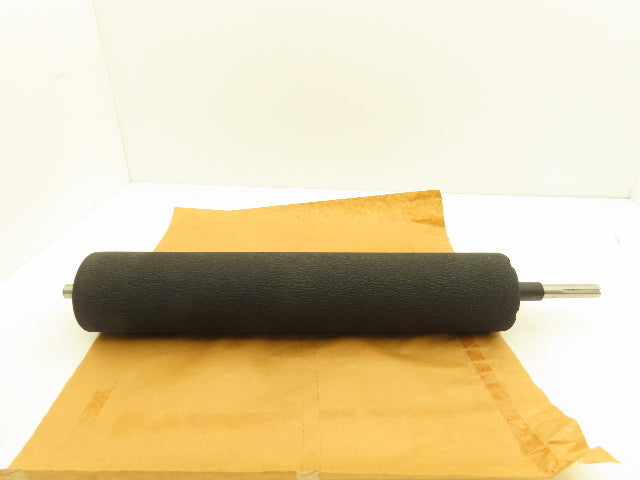 Stretch Film Shrink Wrap Roller Padded Rubber Coated Roller 4"x 21" Black