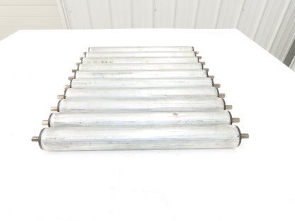 Rolcon 1.9"x 16"BF Galvanized Gravity Conveyor Roller 7/16" Hex Axle Lot of 10
