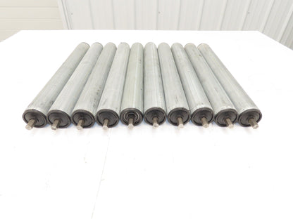 Rolcon 1.9"x 16"BF Galvanized Gravity Conveyor Roller 7/16" Hex Axle Lot of 10