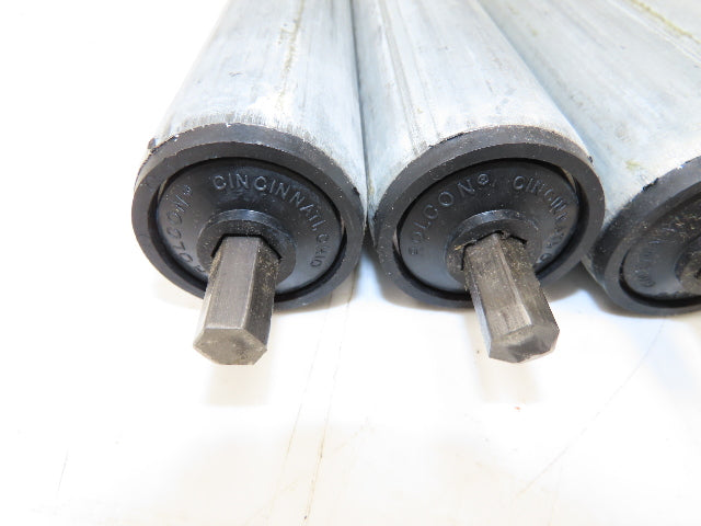 Rolcon 1.9"x 16"BF Galvanized Gravity Conveyor Roller 7/16" Hex Axle Lot of 10