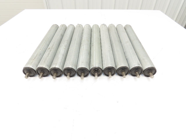 Rolcon 1.9"x 16"BF Galvanized Gravity Conveyor Roller 7/16" Hex Axle Lot of 10