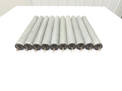 Rolcon 1.9"x 16"BF Galvanized Gravity Conveyor Roller 7/16" Hex Axle Lot of 10