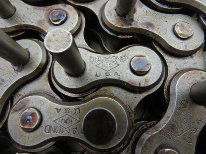 Diamond Roller Chain #100 Riveted E1 Pin Attachment 10' Single Strand 1.25"Pitch