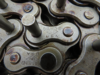Diamond Roller Chain #100 Riveted E1 Pin Attachment 10' Single Strand 1.25"Pitch