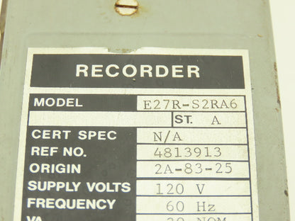 Foxboro PR-111/CVR-111 E27R-S2RA6 M/62H HMI Recorder 120VAC Supply 30VDC Output