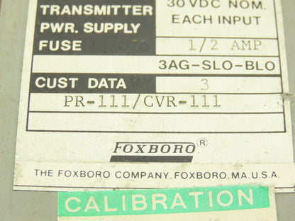Foxboro PR-111/CVR-111 E27R-S2RA6 M/62H HMI Recorder 120VAC Supply 30VDC Output