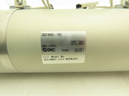 SMC CDG1BN63-125Z Round Pneumatic Air Cylinder 63mm Bore 125mm Stroke 145psi