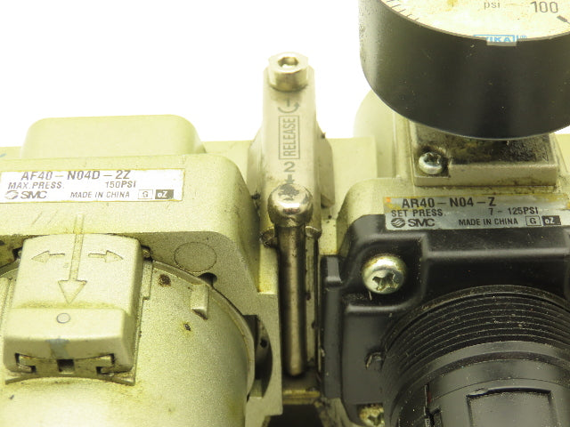 SMC AR40-N04-Z Regulator Filter Lubricator Assembly 1/2" NPT 125 psi Lot of 2