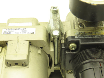 SMC AR40-N04-Z Regulator Filter Lubricator Assembly 1/2" NPT 125 psi Lot of 2