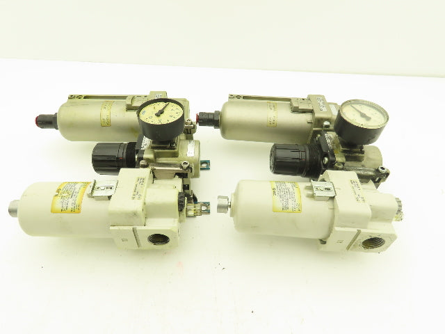 SMC AR40-N04-Z Regulator Filter Lubricator Assembly 1/2" NPT 125 psi Lot of 2